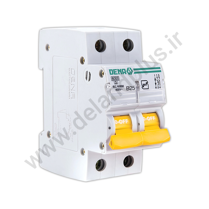 فیوز مینیاتوری دوپل 25 آمپر دناالکتریک مدل B25-6KA