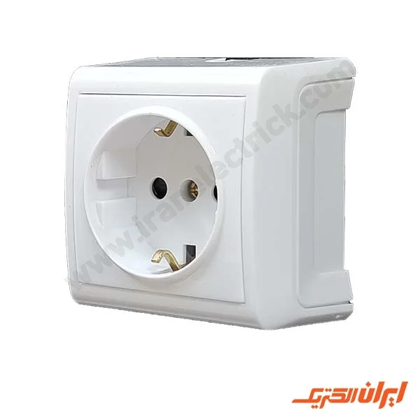 پریز برق ارت دار مدل الیزه روکار