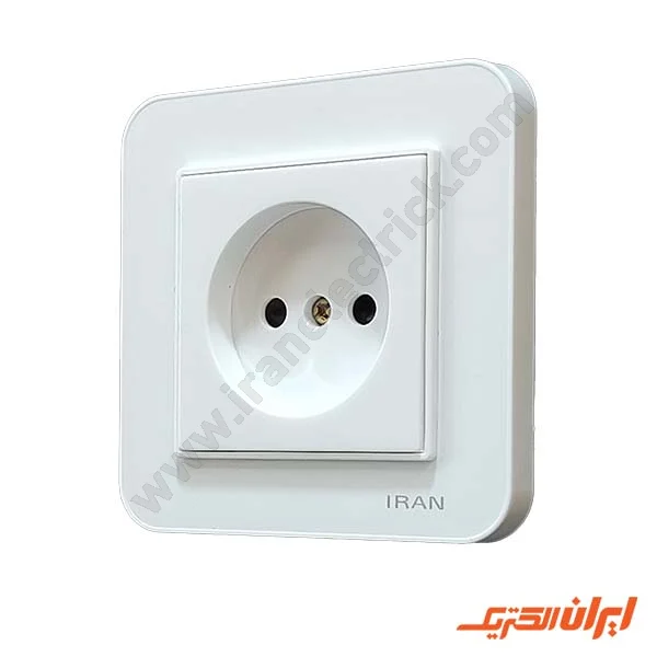 پریز برق ساده محافظ دار مدل ارس سفید