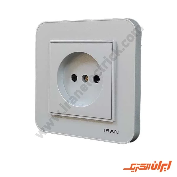 پریز برق ساده محافظ دار مدل ارس نقره ای