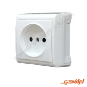 پریز برق ساده محافظ دار مدل الیزه روکار