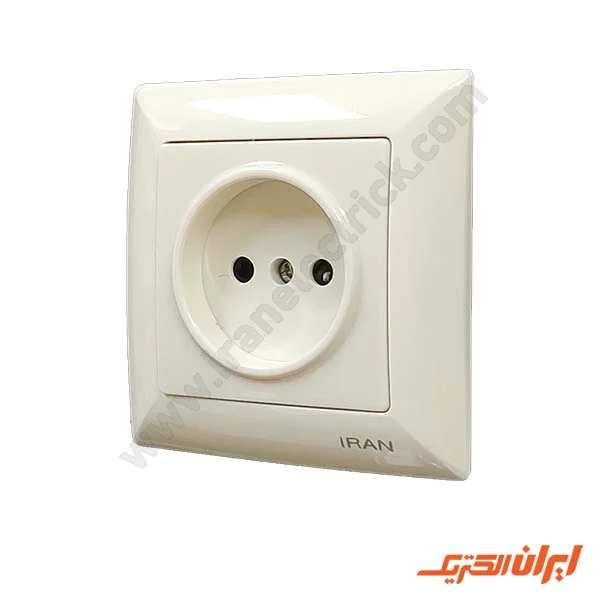 پریز برق ساده محافظ دار مدل الیزه کرم