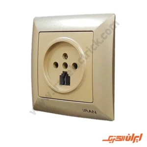 پریز تلفن دوکاره مدل الیزه بژ