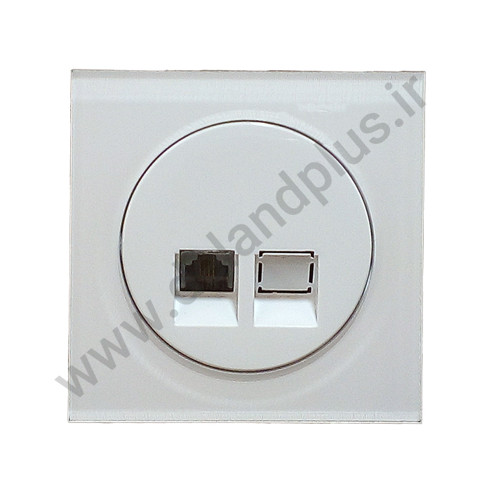 سوکت شبکه Cat6 مدل آوا پلکسی سفید (مکانیزم+قاب)