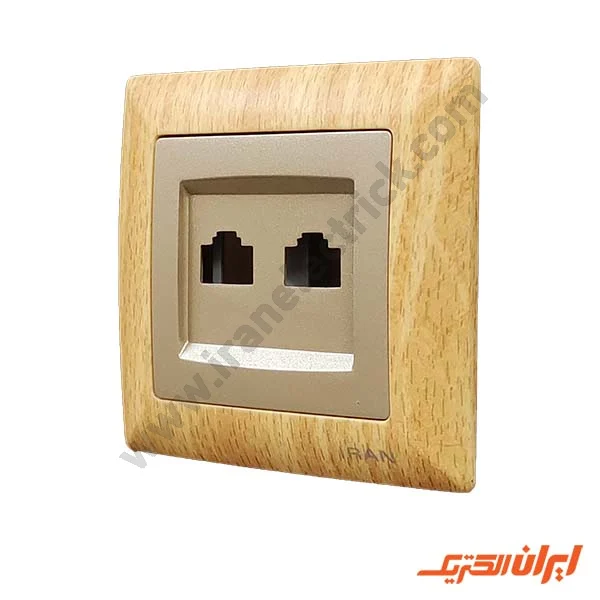 شبکه دوسوکت مدل الیزه طرح چوب روشن