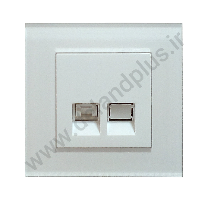 سوکت شبکه Cat6 مدل آسا پلکسی سفید (مکانیزم+قاب)