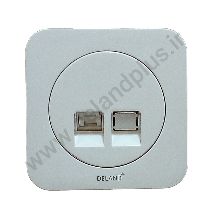 سوکت شبکه Cat6 مدل آدا سفید (مکانیزم+قاب)