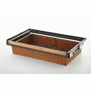 سبد حصیری ریلی با فرانت طرح چوب سری Naka Wood موکا سایز 90