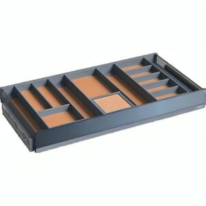 جای زیورآلات چرمی ریلی با بدنه LED سری venka رنگ طوسی سایز 60