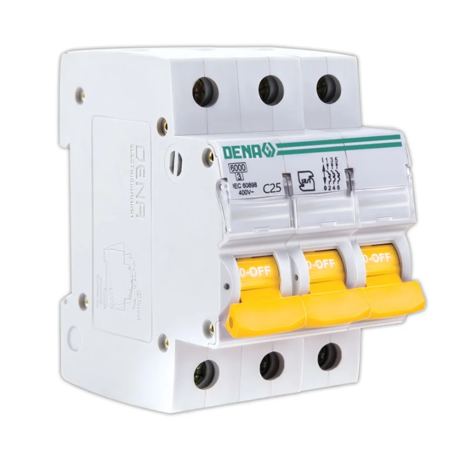 فیوز مینیاتوری سه پل 25 آمپر دناالکتریک مدل C25-6KA