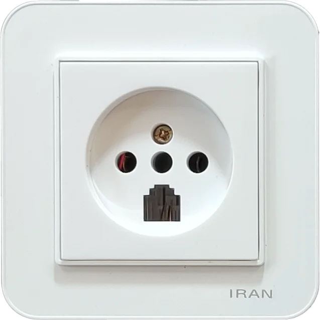 پریز تلفن دوکاره مدل ارس سفید