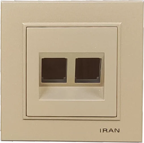 شبکه دوسوکت cat6+cat6 مدل برلیان رنگی بژ