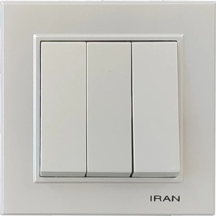 کلید سه پل مدل برلیان رنگی نقره ای