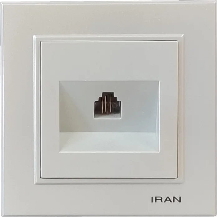 تلفن تک سوکت (2خط) مدل برلیان رنگی نقره ای