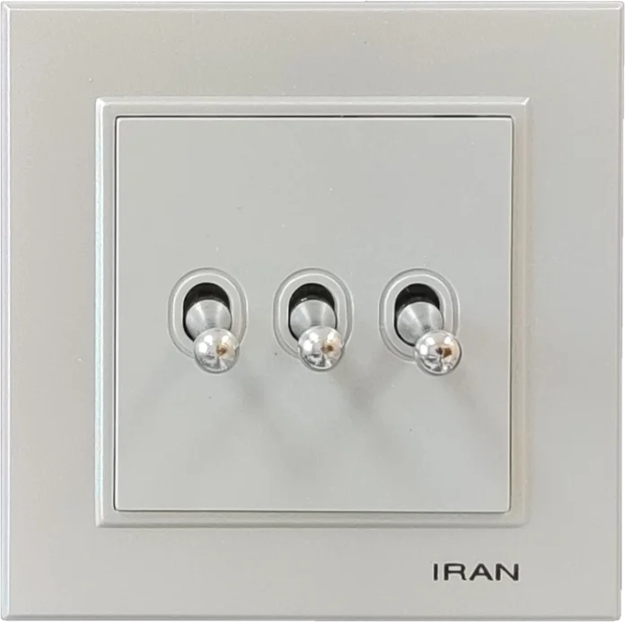 کلید کلاسیک سه پل مدل برلیان رنگی نقره ای