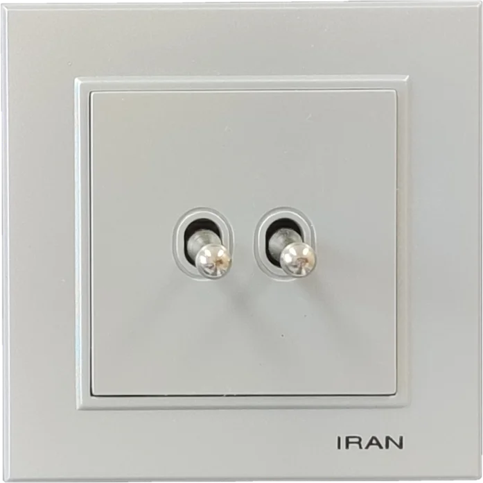 کلید کلاسیک دو پل مدل برلیان رنگی نقره ای