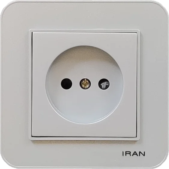پریز برق ساده محافظ دار مدل ارس نقره ای