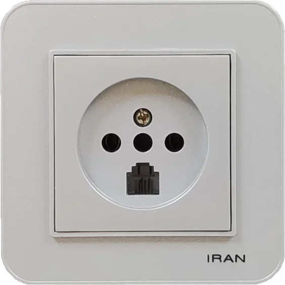 پریز تلفن دوکاره مدل ارس نقره ای