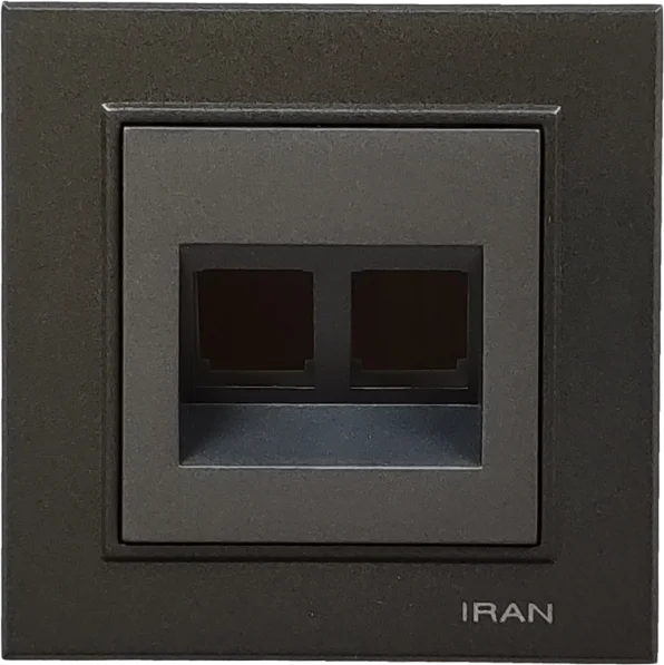شبکه دوسوکت cat6+cat6 مدل برلیان رنگی زغال سنگی
