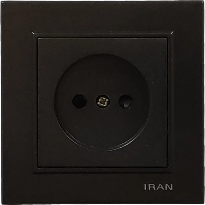 پریز برق ساده محافظ دار مدل برلیان رنگی مشکی