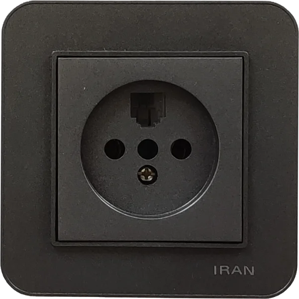 پریز تلفن دوکاره مدل ارس زغال سنگی