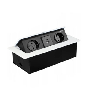 پریز توکار با سیم کشی داخلی (سری جدید ) 2 پریز و 2 پورت USB سفید