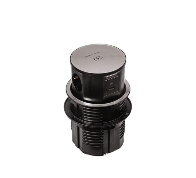 پریز آسانسوری GLASS کد 10110 ملونی طوسی-