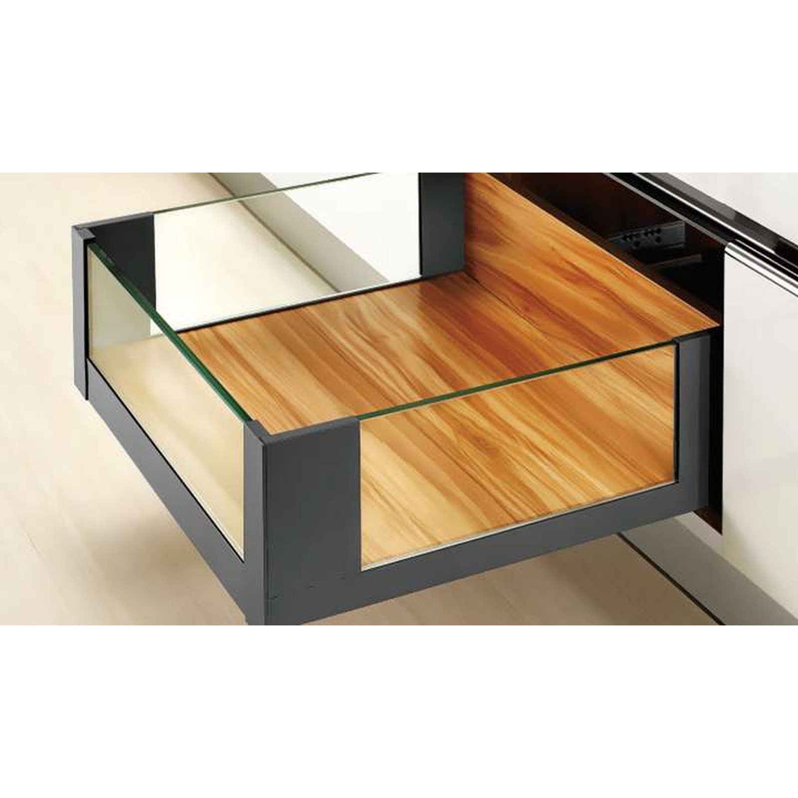 ریل بدنه دار اسلیم شیشه اینر 40kg نوک مدادی با فرانت شیشه ارتفاع 193mm عمق 500mm