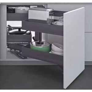 مجیک کرنر دو طبقه اسلیم زیر صفحه راست بازشو عرض 450mm