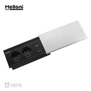 پریز توکار کشوئی ملونی یکطرفه به همراه شارژر USB سیلور  خشدار